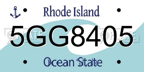 5GG8405 Rhode Island License Plate