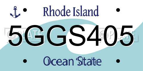 5GGS405 Rhode Island License Plate