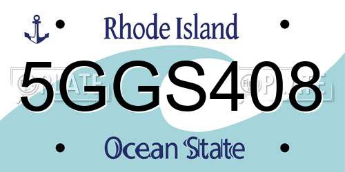 5GGS408 Rhode Island License Plate