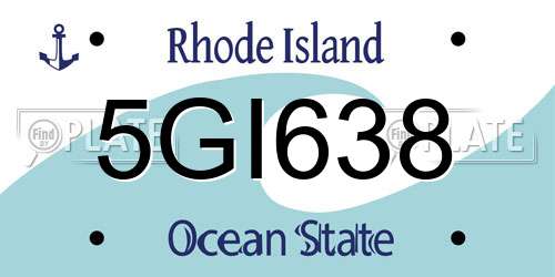 5GI638 Rhode Island License Plate