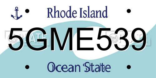 5GME539 Rhode Island License Plate