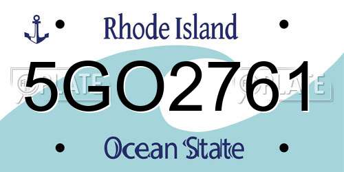 5GO2761 Rhode Island License Plate