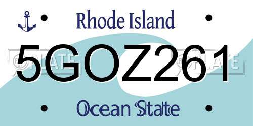 5GOZ261 Rhode Island License Plate