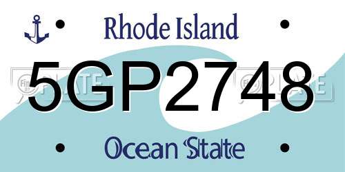 5GP2748 Rhode Island License Plate