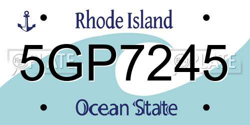 5GP7245 Rhode Island License Plate