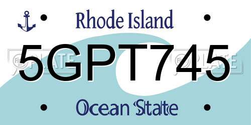5GPT745 Rhode Island License Plate