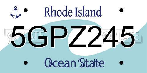 5GPZ245 Rhode Island License Plate