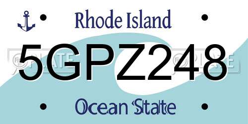 5GPZ248 Rhode Island License Plate