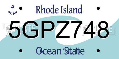 5GPZ748 Rhode Island License Plate