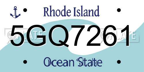 5GQ7261 Rhode Island License Plate