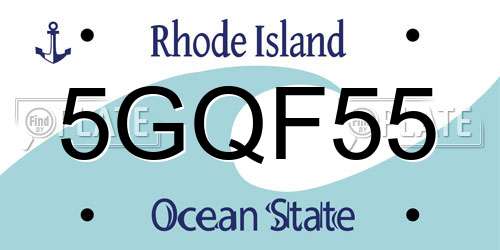 5GQF55 Rhode Island License Plate