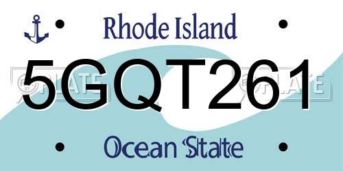5GQT261 Rhode Island License Plate