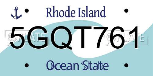 5GQT761 Rhode Island License Plate