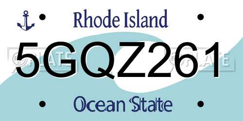 5GQZ261 Rhode Island License Plate