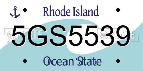 5GS5539 Rhode Island License Plate