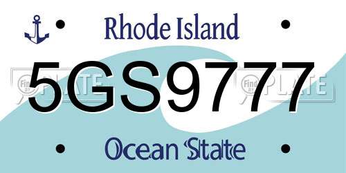 5GS9777 Rhode Island License Plate
