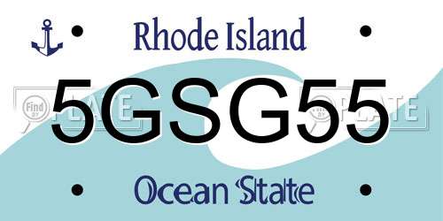 5GSG55 Rhode Island License Plate