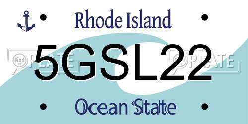 5GSL22 Rhode Island License Plate
