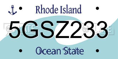 5GSZ233 Rhode Island License Plate