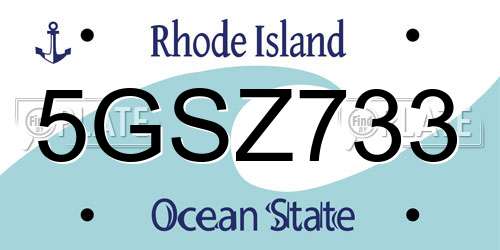 5GSZ733 Rhode Island License Plate