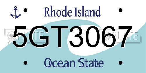 5GT3067 Rhode Island License Plate