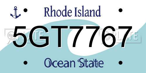 5GT7767 Rhode Island License Plate