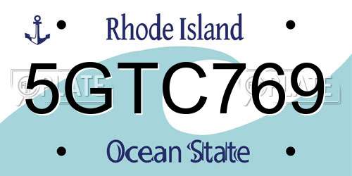 5GTC769 Rhode Island License Plate