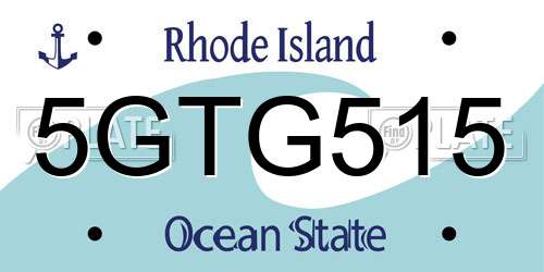 5GTG515 Rhode Island License Plate