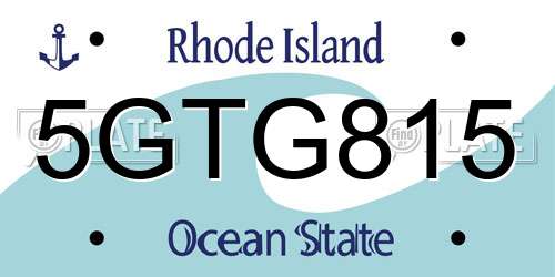 5GTG815 Rhode Island License Plate