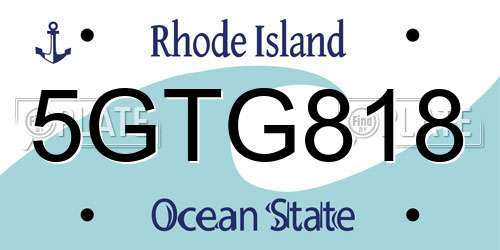 5GTG818 Rhode Island License Plate