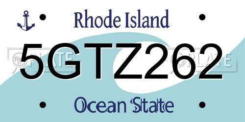 5GTZ262 Rhode Island License Plate