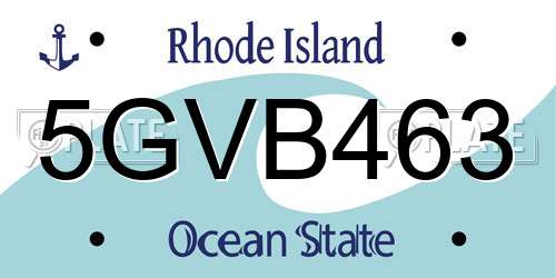 5GVB463 Rhode Island License Plate