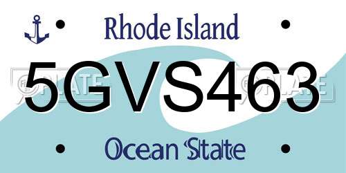 5GVS463 Rhode Island License Plate