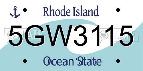 5GW3115 Rhode Island License Plate
