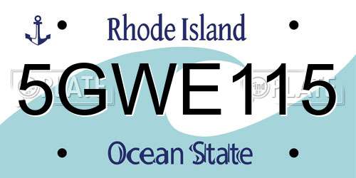 5GWE115 Rhode Island License Plate