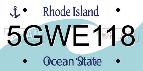 5GWE118 Rhode Island License Plate