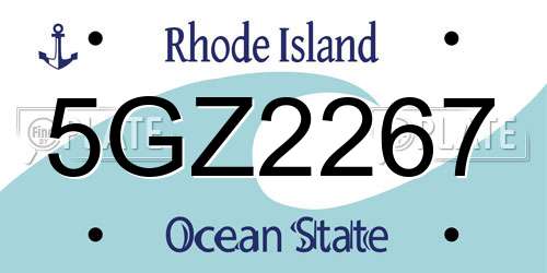 5GZ2267 Rhode Island License Plate