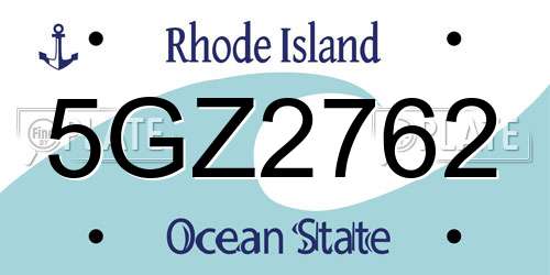5GZ2762 Rhode Island License Plate