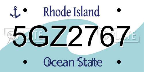 5GZ2767 Rhode Island License Plate