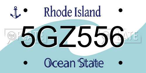 5GZ556 Rhode Island License Plate