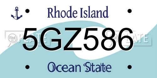 5GZ586 Rhode Island License Plate
