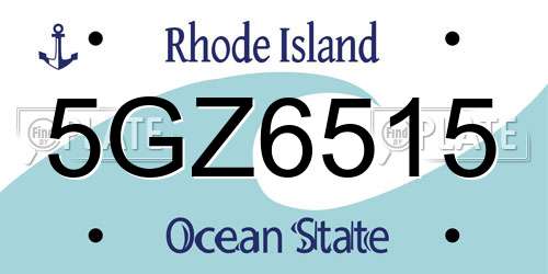 5GZ6515 Rhode Island License Plate