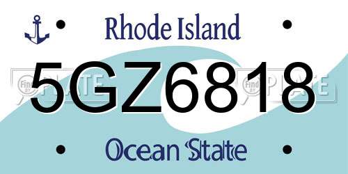 5GZ6818 Rhode Island License Plate