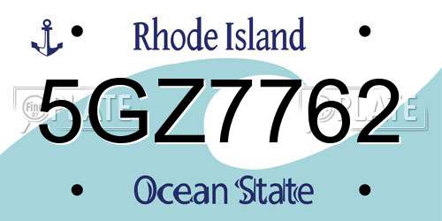 5GZ7762 Rhode Island License Plate