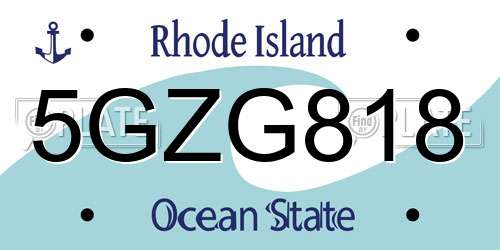 5GZG818 Rhode Island License Plate