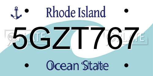 5GZT767 Rhode Island License Plate