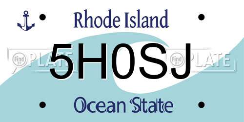 5H0SJ Rhode Island License Plate