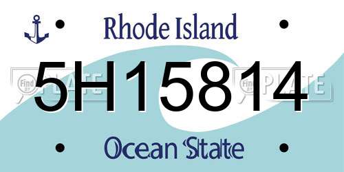 5H15814 Rhode Island License Plate