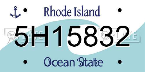5H15832 Rhode Island License Plate