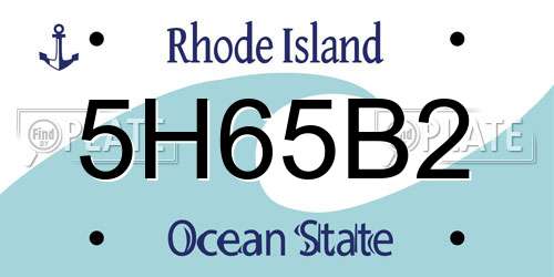 5H65B2 Rhode Island License Plate